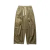 Pantalones Cargo de Bolsillo Transpirables Lavados Estilo Retro Japonés para Hombre Otoño Tendencia Pierna Recta Ancha Sueltos Casuales