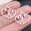 Pingente de liga de amor de cor mista vintage 100 coração de amor oco Acessórios para pulseira e colar DIY feitos à mão
