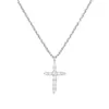 Comercio Electrónico Transfronterizo Collar Cruz de Plata de Ley S925 para Mujer con Diamantes Exquisito Sentido del Diseño de Lujo Ligero Colgante de Cruz de Temperamento