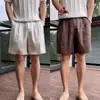 Verano Nuevo Estilo Hombres Artístico Gama Alta Casual Moda Versátil Simple Color Sólido Cómodos Shorts de Cinco Puntos
