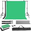 Equipamento Fotográfico Suporte para Tecido de Fundo 2* 3m Barra Transversal com Tecido de Fundo Grátis Conjunto Combinação Verde, Branco, Preto