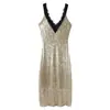 Atacado Fabricante de Roupas Femininas Transfronteiriço 2025 Moda Estilo Europeu e Americano Vestido Sexy Hot Girl de Renda com Lantejoulas Sem Mangas