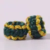 Pulsera Cuerda Collar Accesorios Nudo Plano Bobina Oro Tres Peces Material Accesorios DIY Tejido a Mano Puro Nudo Piña Hilo Dorado