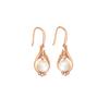 Original S925 Sterling Silver Wing Guardian Ear Hook Retro Simple Light Luxury Brincos de Pérolas de Água Doce Micro-incrustadas Brincos de Zircônia