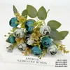 10 Galhos de Flor Artificial de Botão de Chá Estilo Europeu para Decoração de Casamento, Decoração de Casa, Enfeites de Flores Artificiais, Adereços de Fotografia