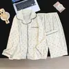 Conjunto de Pijama de Algodón y Seda Yunduo para Mujer en Primavera y Otoño Delgado Lindo Rayas de Dibujos Animados Cardigan de Manga Larga Ropa para el Hogar Se Puede Usar Afuera