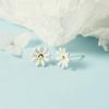 Pendientes de flores de margarita Hyuna, de verano, sencillos, pequeños, bonitos, dulces, combinables, de color caramelo, para mujer, con gotas de aceite.