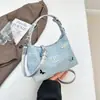 Bolsa de Mezclilla de Gran Capacidad para Mujer, Bolso de Moda para Mujer, Bolso de Clase para Estudiantes, Bolso Cruzado Versátil con Lazo para el Hombro para Viajar al Trabajo
