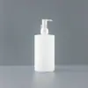 En Stock Botella Cilíndrica de Hombro Plano de 300ml para Loción, Botella Reutilizable, Botella para Gel de Ducha, Botella de PE con Material tipo Felpa, Botella de Champú de 500ml