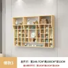 Estante de rejilla de pared para exhibir antigüedades, juego de té de madera maciza y estante de exhibición de té, estante de rejilla de pared para tazas y teteras, gabinete de múltiples tesoros
