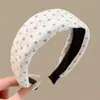 Diadema retro de ala ancha con lunares, adecuada para frentes amplias, para lavarse la cara, uso diario, versátil, ligera y que irradia una vibra lujosa y sofisticada