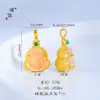 Puzuo cores fortes retenção de cor ouro areia acessórios DIY, cravejado com diamantes, pingente de colar de cabaça calcedônia Buda Maitreya, corrente versátil para clavícula para mulheres