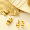 Conjunto de collar y pendientes con colgante de botella de rayas retro francés no se decolora fabricantes al por mayor en stock P186-F584