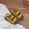 Sandálias Infantis Estilo Coreano Verão Abertas na Ponta Sapatos de Praia Meninas Solado Macio Modernas Sapatos de Menino Casuais Esportivos Respiráveis Retrô