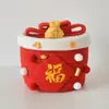 Cesta de Almacenamiento con Tapa, Snacks, Artículos Varios para Sala de Estar, Cubo de Almacenamiento de Cuerda de Algodón para el Hogar, Cesta Tejida de Almacenamiento y Organización, Caja de Almacenamiento