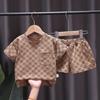 Roupas infantis de verão infantil uma geração de meninos de 0 a 4 anos de idade casual de manga curta T-shirt de duas peças de comércio exterior roupas infantis atacado
