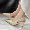 Zapatos Casuales de Tacón Alto para Mujer 2025 Nuevos Zapatos de Aguja de Punta Diseño Nicho Elegantes Sandalias con Puntera Versátiles