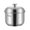 Tigela para Cozinhar a Vapor em Aço Inoxidável 304, Copo para Sopa Espesso, Tigela Coreana Dourada para Cozinhar Ovos a Vapor com Tampa, Panela para Ensopado, Panela para Ensopado Espessa Comercial