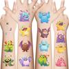 Suministro directo de fábrica 10 pegatinas de tatuaje de monstruos de dibujos animados, pegatinas de tatuaje temporales impermeables para brazos y caras lindas de niños