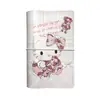 Vestido floral, design de gatinho fofo, caderno portátil com alças, caderno A6 de folhas soltas, caderno de estudante, caderno de desenho animado fofo