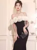 Deslumbrante Vestido de Noite de Um Ombro para Mulheres 2026 Novo Estilo High-End Luxo Leve Nicho Banquete Anfitriã Elegante Vestido Cauda de Peixe