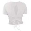 Top de Ropa de Yoga Transfronterizo para Mujer con Almohadilla en el Pecho Pilates Entrenamiento Manga Corta 2025 Nuevo Camiseta Deportiva para Correr y Fitness