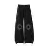 Wk172 Estilo Americano High Street Moda Urbana Unisex Diseño Bordado de Alta Gama Pantalones Anchos para Hombre con Tiro Bajo Forma de Cimitara