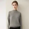 Suéter macio de cashmere para mulheres, gola alta, mangas raglan, versátil, moderno, cashmere casual, novo suéter de malha básico para outono e inverno