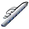 Hub Promocional de Bajo Precio Estación de Acoplamiento USB 3.0 Divisor Uno a Siete 7 Puertos para Laptop Aleación de Aluminio