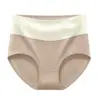 Pantaletas Triángulo Color Bloque Talla Grande Delgadas Cómodas Control de Abdomen Mujer Cintura Alta Seda de Leche Transpirables Entrepierna Amigables con la Piel Ropa Interior Venta al por Mayor