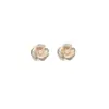 Pendientes Pequeños de Flor Fragante Estilo Francés con Circonita Microincrustada Diseño de Camelia para Mujer, Presentando un Diseño Floral de Gama Alta, Elegante y Tridimensional
