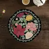 Posavasos resistentes al calor para encimeras de cocina, manteles individuales de tierra de diatomeas con patrón floral y de pájaros estilo chino, fáciles de limpiar y alfombrillas antideslizantes para uso doméstico
