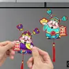 Calcomanía Magnética para Refrigerador Año del Caballo Año Nuevo 2026 Dios de la Riqueza Moviendo las Orejas Calcomanía Decorativa Colgante Decoración Festiva Suministros para el Hogar