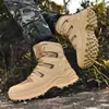 Nuevas botas tácticas para hombre, senderismo al aire libre, montañismo, caza, aventura, zapatos de rescate, botas de trabajo del desierto de caña media, talla grande.