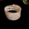 Pulsera Abierta de Perlas Incrustadas de Diamantes y Cuentas Multicapa, Pulsera Estilo Palacio Retro Francés, Joyería de Lujo Ligero y de Alta Gama