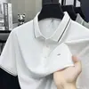 Verão 2026 Nova Roupa Masculina para Homens de Meia-idade e Jovens Camisa Polo com Gola Camiseta Versátil Camiseta de Seda Gelada Manga Curta