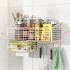 Estante de Almacenamiento para Cebolla, Jengibre y Ajo de Cocina Montado en la Pared Cesta de Verduras sin Taladro Estante para Especias Organizador de Cesta Colgante para Almacenamiento de Jengibre y Ajo