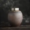 Estante de exhibición antiguo chino modelo de casa de sala de té gabinete de té adornos tetera de té tarro sellado de cerámica tetera de barro cocido juego de té