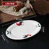 Cerámica de bajo vidriado, estilo vintage, porcelana nostálgica azul y blanca, cuenco con forma de gallo, cuenco para arroz, plato, plato hondo, plato de servir, juego de cuchara y cubiertos