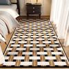 Alfombra Sencilla a Cuadros para Mesita de Noche, Alfombra de Dormitorio, Alfombra de Bucle para Habitación, Manta Grande para Toda la Mesita de Noche, Suministro Directo de Fábrica