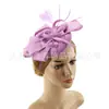 Chapéu de Pena Retrô para Banquetes e Festas, Elegante Estilo Francês para o Kentucky Derby, Acessório de Cabelo em Renda Falsa de Linho