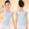 Colete Térmico Feminino com Caxemira e Seda para Outono e Inverno, Camiseta de Baixo para Proteger a Barriga de Crianças e Pré-adolescentes, Camada Base para Período de Desenvolvimento