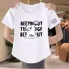 Camiseta de manga corta de comercio exterior transfronterizo ropa de maternidad talla grande verano imitación algodón top chica ropa de verano elegante camiseta moderna