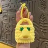 Linda Caricatura de Mini Billetera de Punto Llavero Tejido Navideño Hecho a Mano Accesorios Venta al por Mayor Bolsa Creativa de Almacenamiento