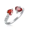 Anillo de corazón abierto de moda europea y americana, anillo multicolor opcional, suministro directo de fábrica