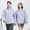 Chaqueta 3 en 1 para Pareja con Estampado de Logo Personalizado, Cortavientos, Impermeable, Transpirable para Senderismo, con Forro Polar Desmontable