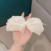 Grampo de Cabelo de Rede Rosa Doce Estilo Francês com Laço para Penteado Meio Preso na Parte de Trás da Cabeça, Acessório de Cabelo Doce com Presilha de Mola