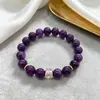 Pulsera de Piedra de Cuarzo Morado Fuego Nueve Morado para Mujer, Nueva Pulsera de Agua Morada de Lujo Ligero de Nicho, Regalo de Cumpleaños para Niñas