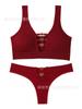 Comercio Exterior Europa y América Hueco Sexy Traje de Ropa Interior sin Costuras Mujer Sujetador de Reunión Chaleco Deportivo Transpirable Top Traje Mujer