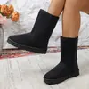 2026 Botas de Nieve Europeas y Americanas para Mujer de Comercio Exterior, Botas de Nieve de Caña Alta, Botas para Mujer de Tallas Grandes, Botas Largas con Forro de Lana y Engrosadas, Venta al por Mayor